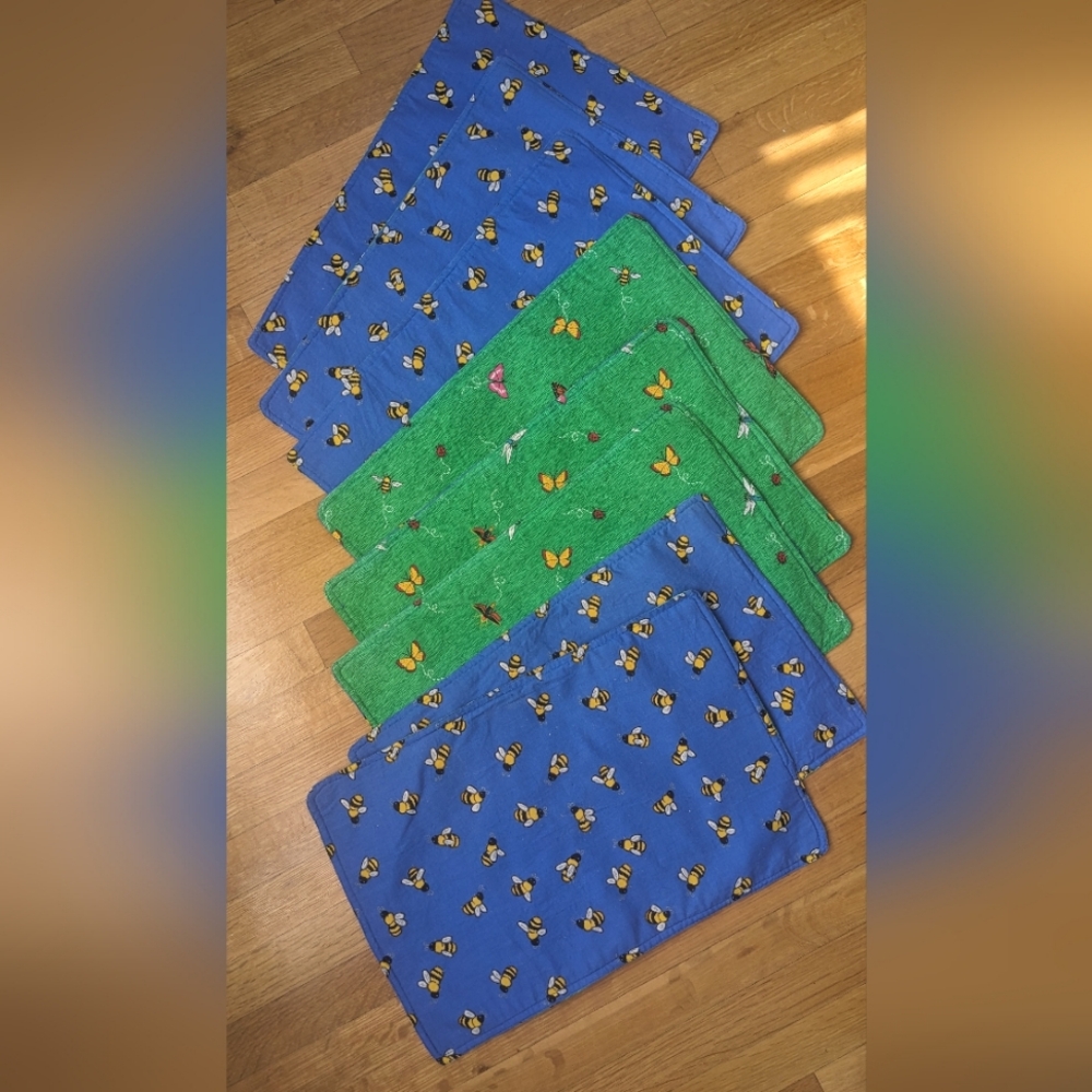 Handmade Cloth Insect themed Double-sided Placemats. 8 Count